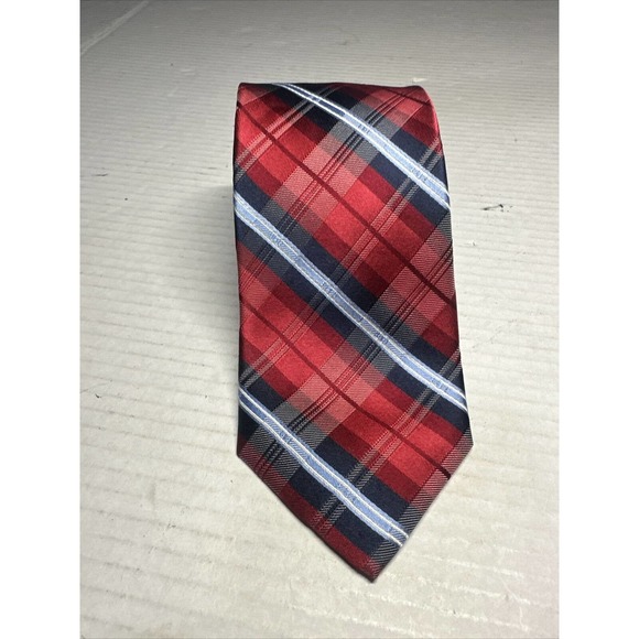 Tommy Hilfiger Other - Tommy Hilfiger Red‎ Plaid 100% Silk Tie